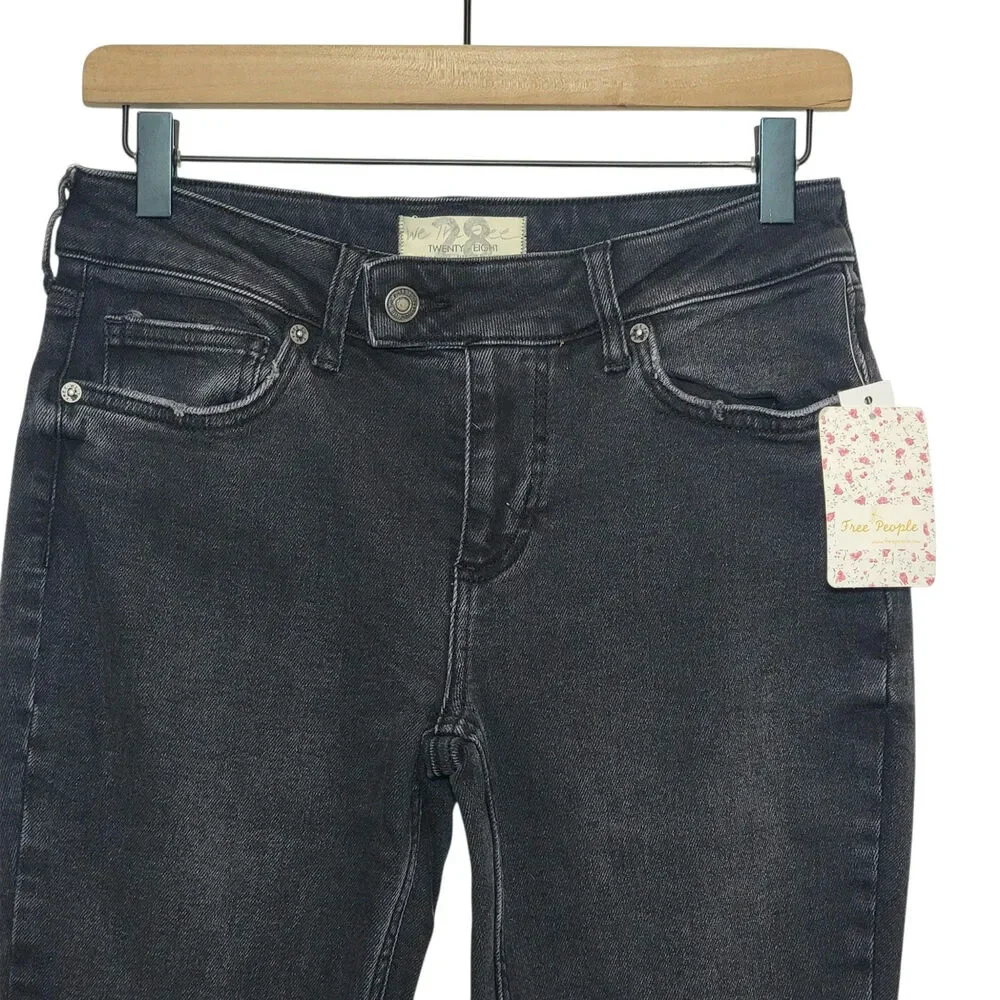 Free People We the Free Heirloom Bootcut Jeans Mid Rise Black Magic 28 NWT
